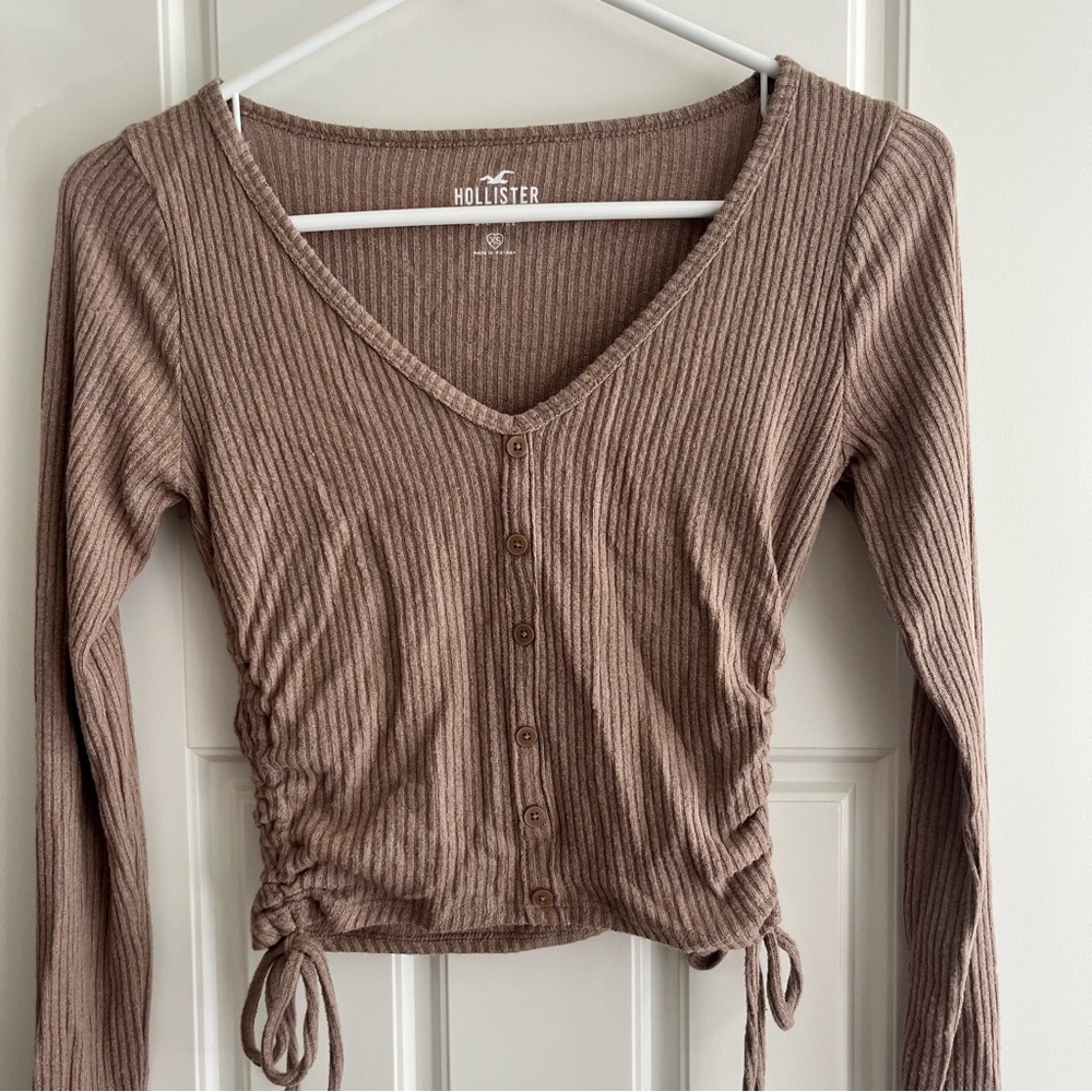 Hollister ruched baby tee long sleeve